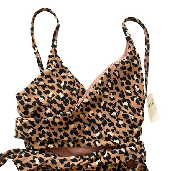 NWT Aerie Leopard Wrap One Piece Swimsuit Size Medium - Picture 4 of 14